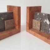 Modernist marble bookends