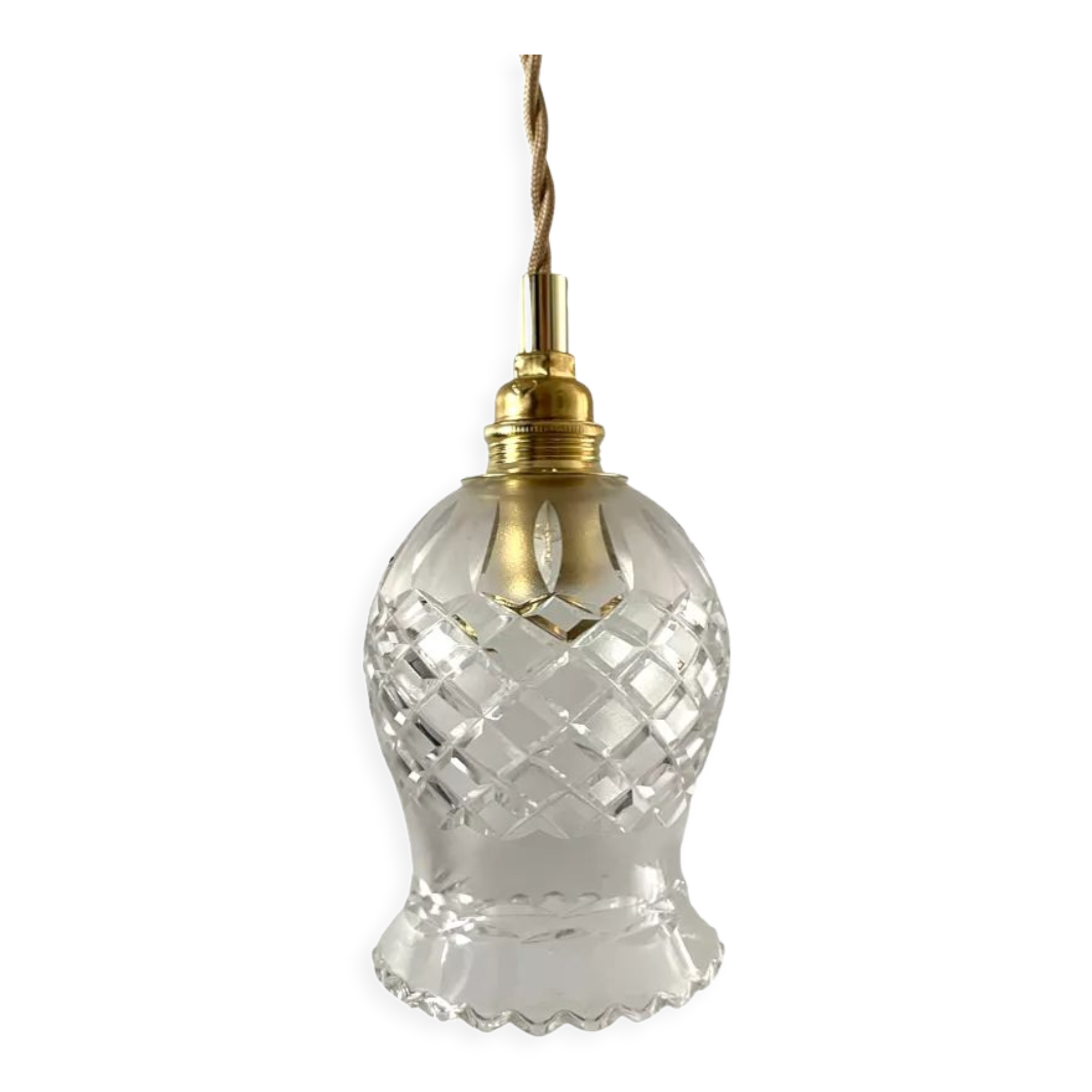 Vintage carved glass walker