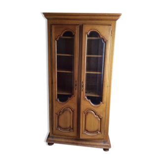 Solid wood bookcase 2 doors