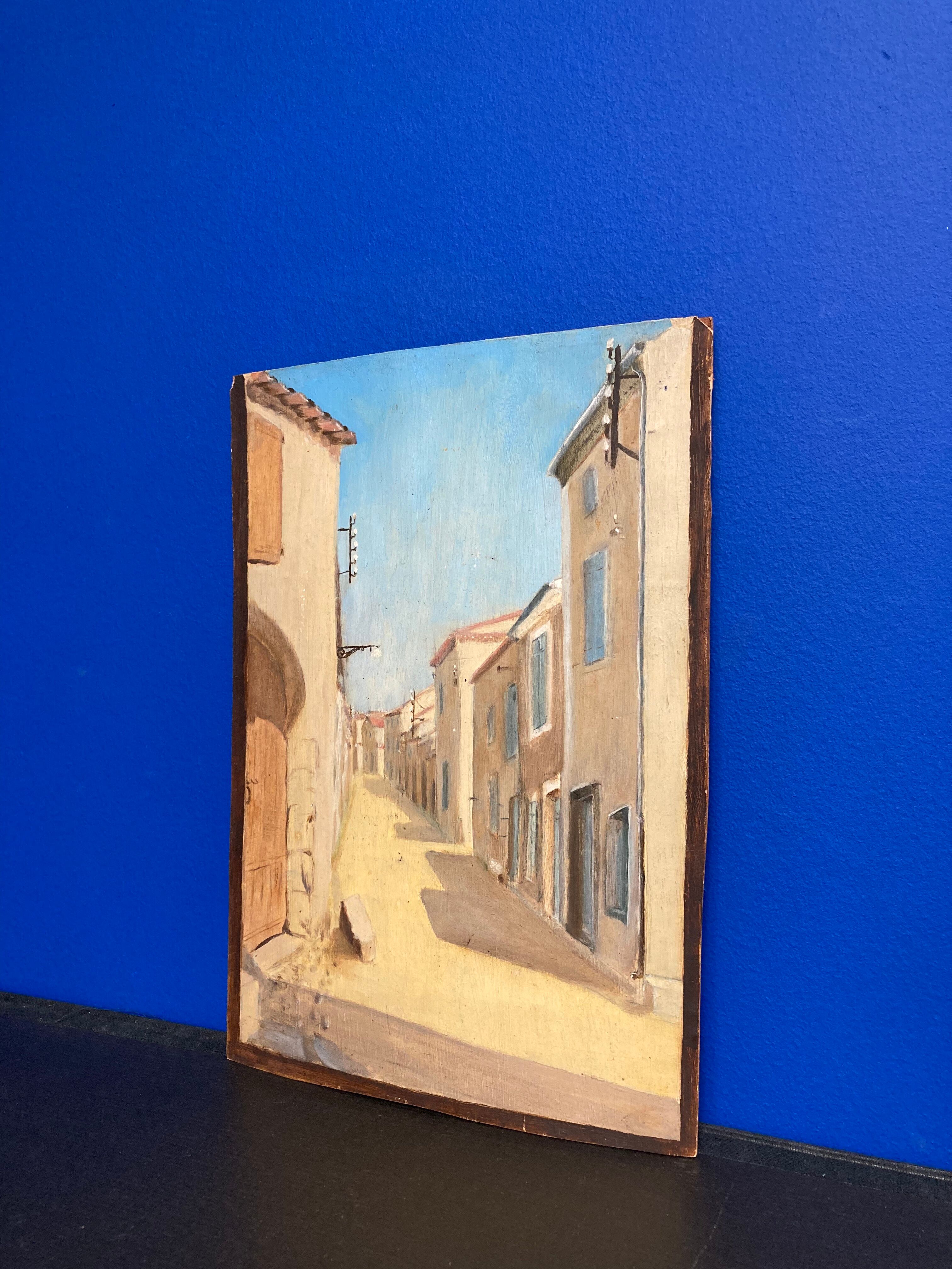 Huile sur carton vintage