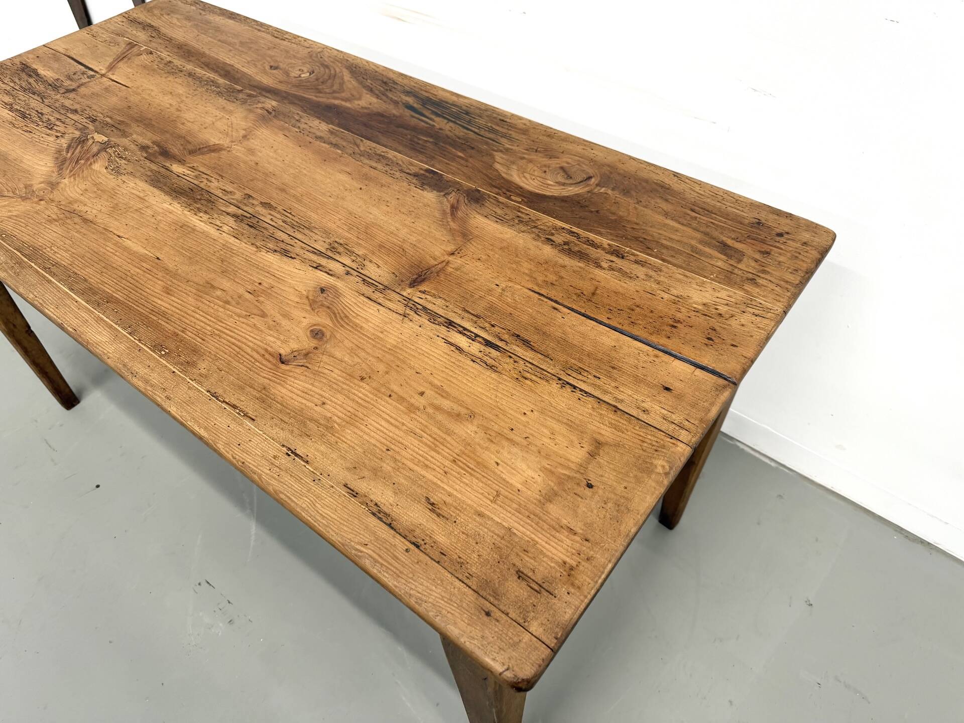 Restored pine farmhouse table