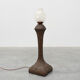 Art Nouveau floorlamp in hammered copper with frosted glass hood, Belgium