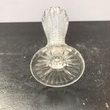 Vase sur pied verre moulé vintage