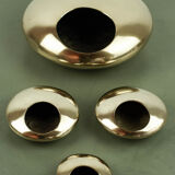 Set of pebble ashtrays in gilded bronze