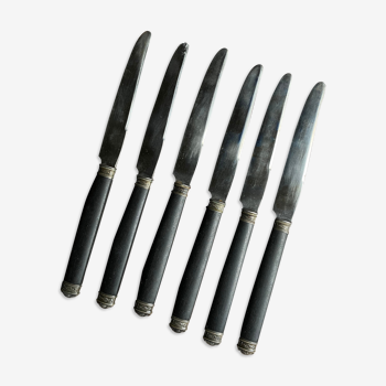 6 dessert knives ebony handle