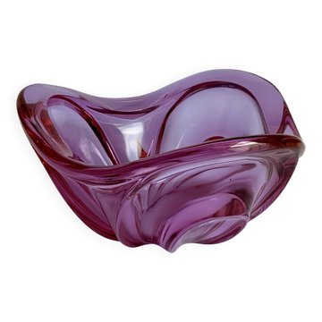 Grand bol en verre de Murano violet