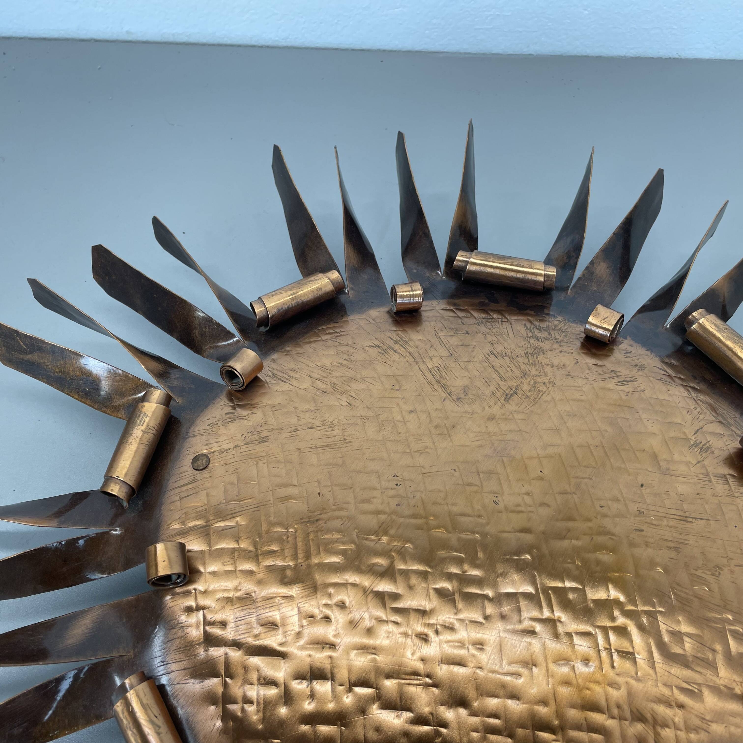large 50cm solid copper Stilnovo Style Sunburst Theatre Wall Light , Italy