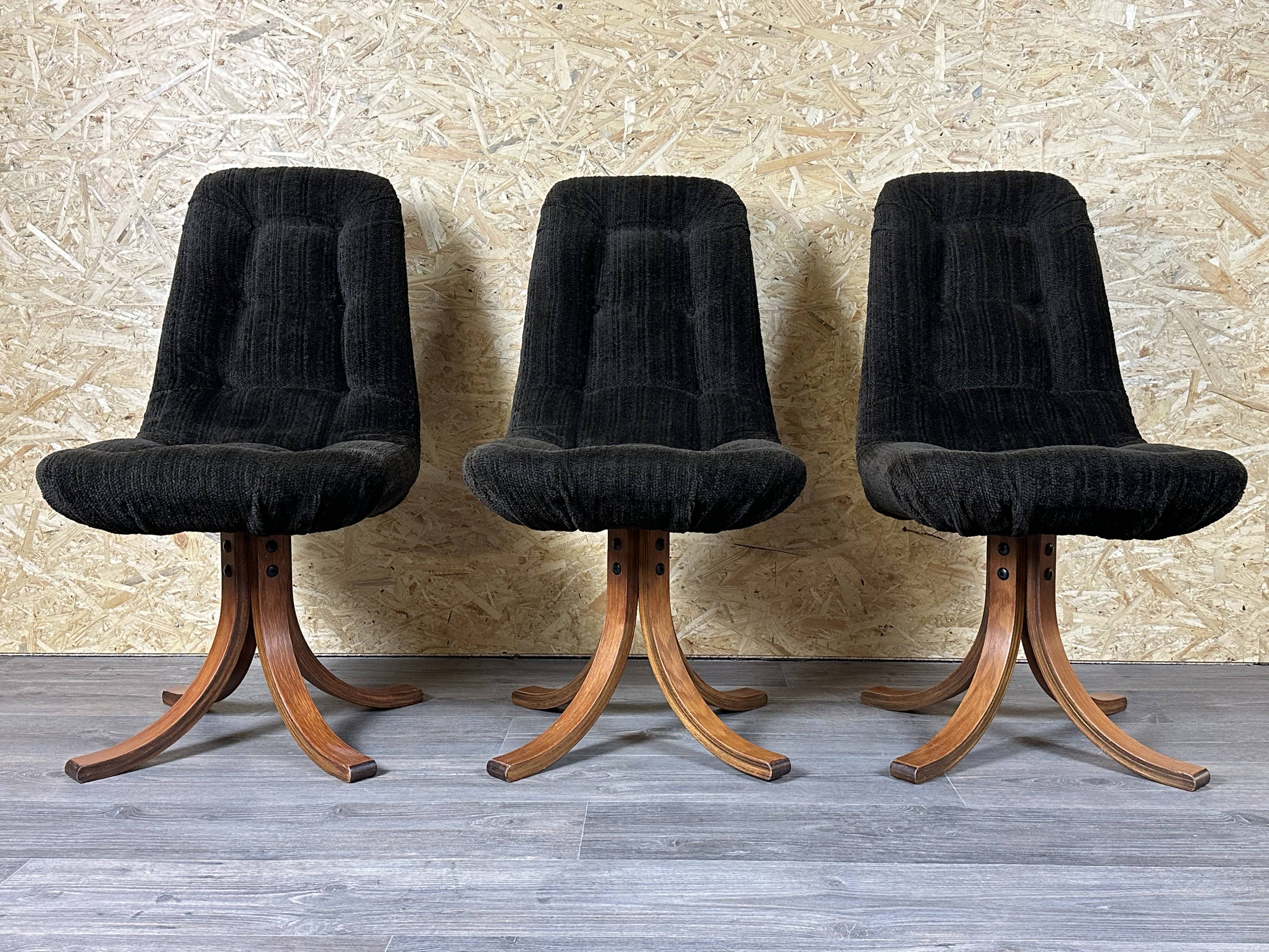 3x 60s 70s chair swivel chair dining chair mid century Danish modern design