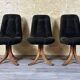 3x 60s 70s chair swivel chair dining chair mid century Danish modern design