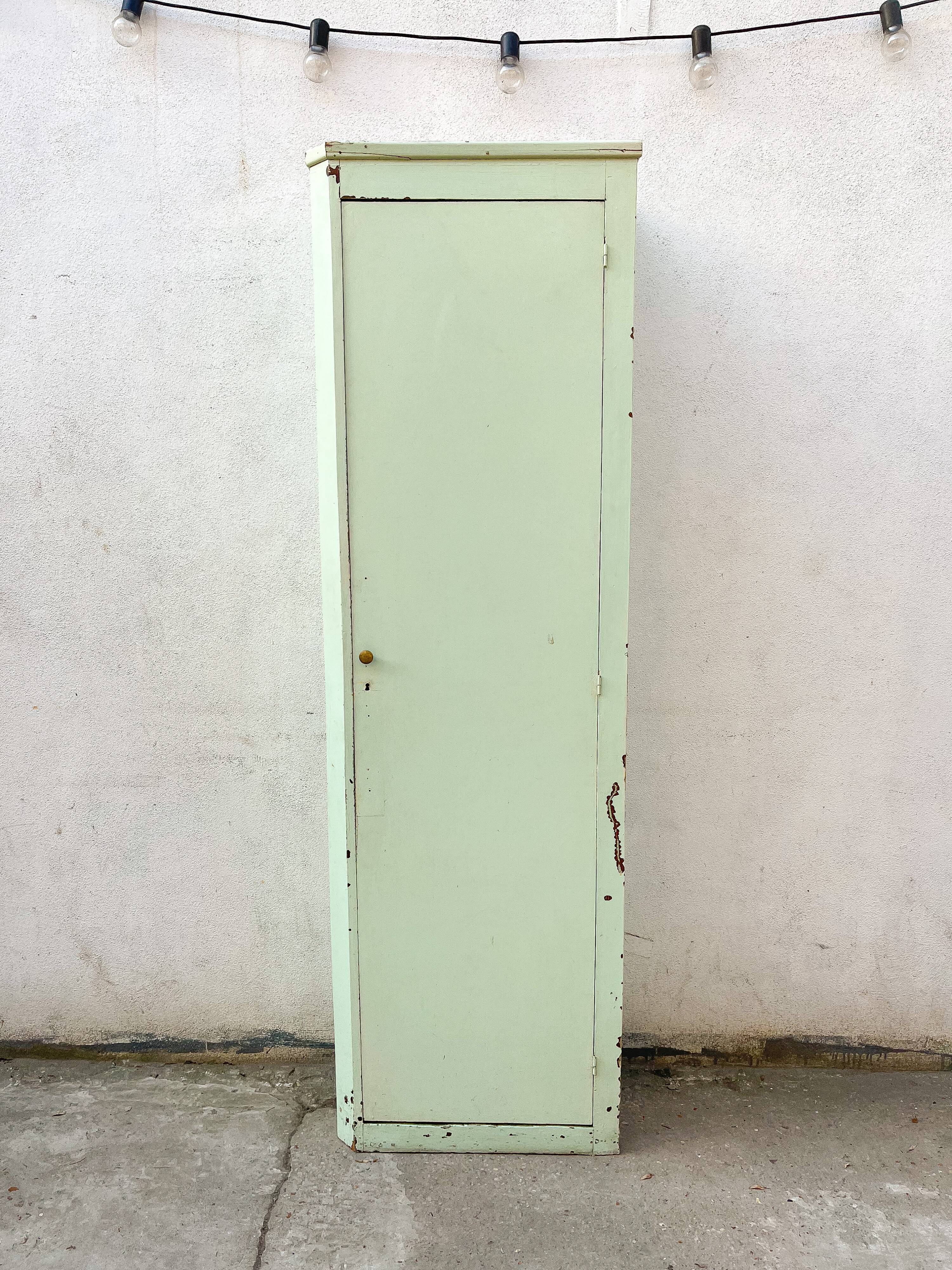 Old original green patina cabinet