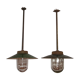 Set de 2 suspensions métal indus tole émaillée