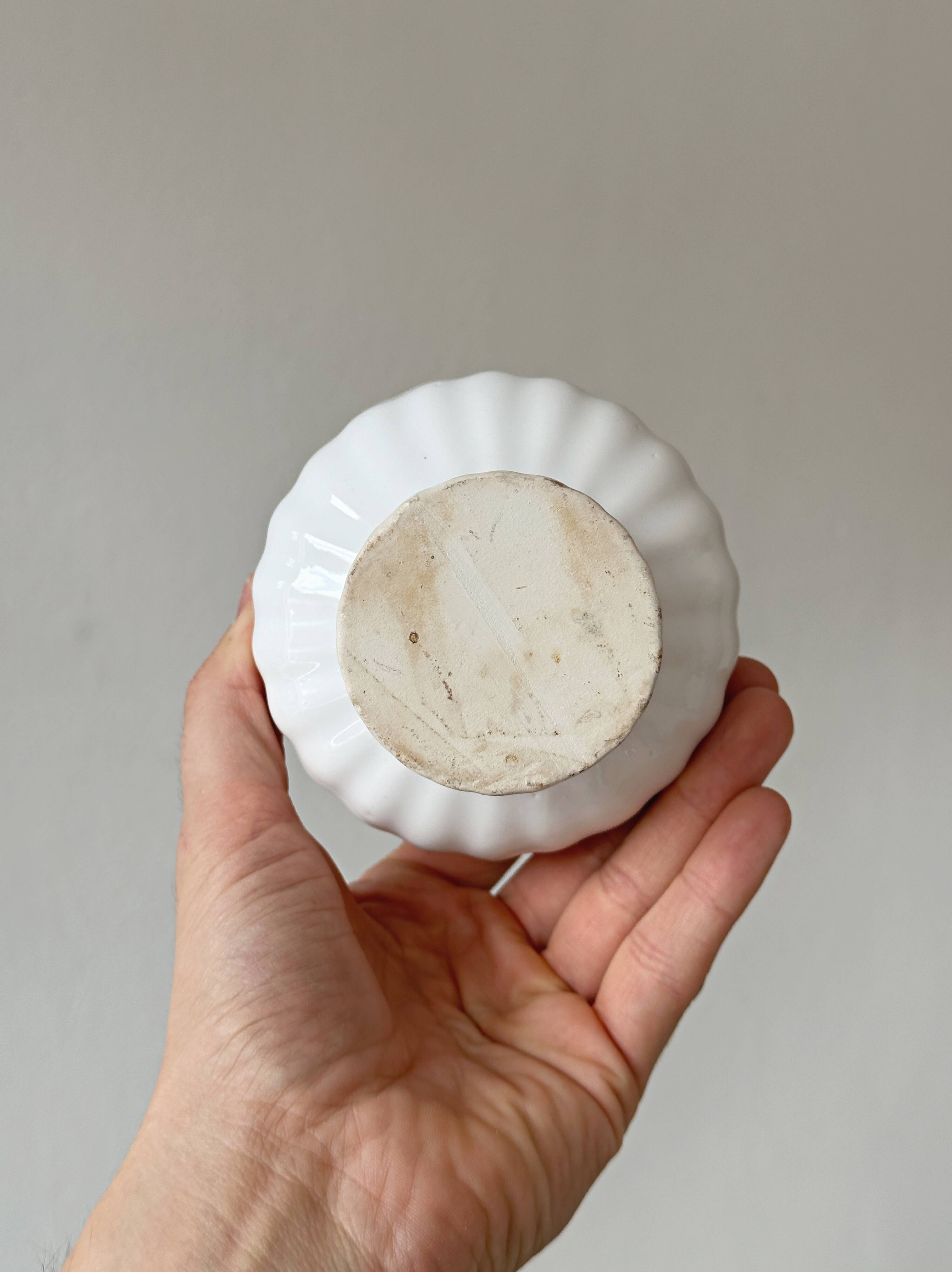 Lot trois cache-pots céramique blanche