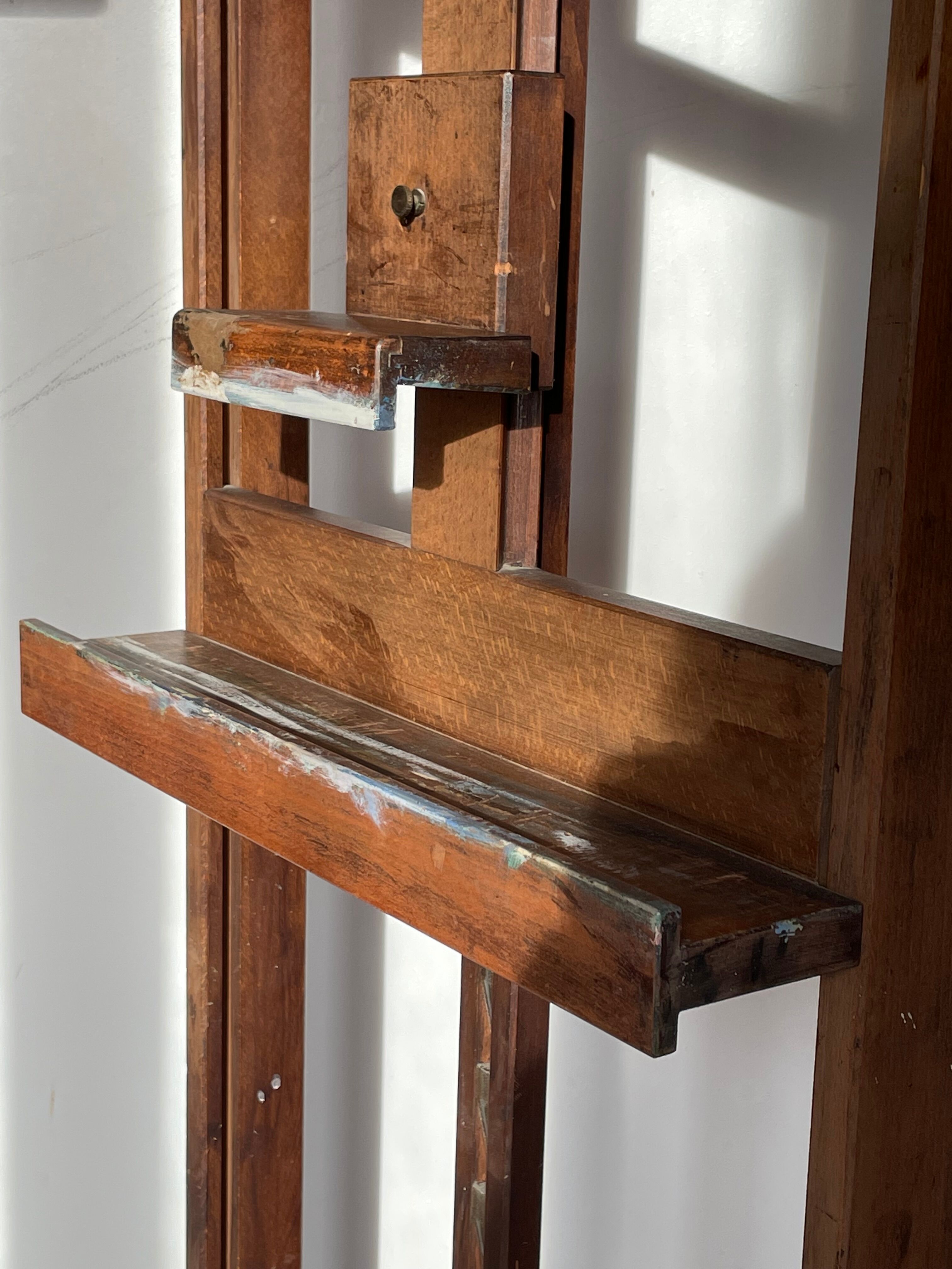 Old workshop rack and pinion easel