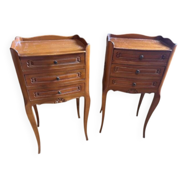 Chevets bois merisier style régence louisXIV