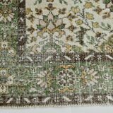 6x10 Brown & Beige Floral Pattern Vintage Rug, 196x325Cm