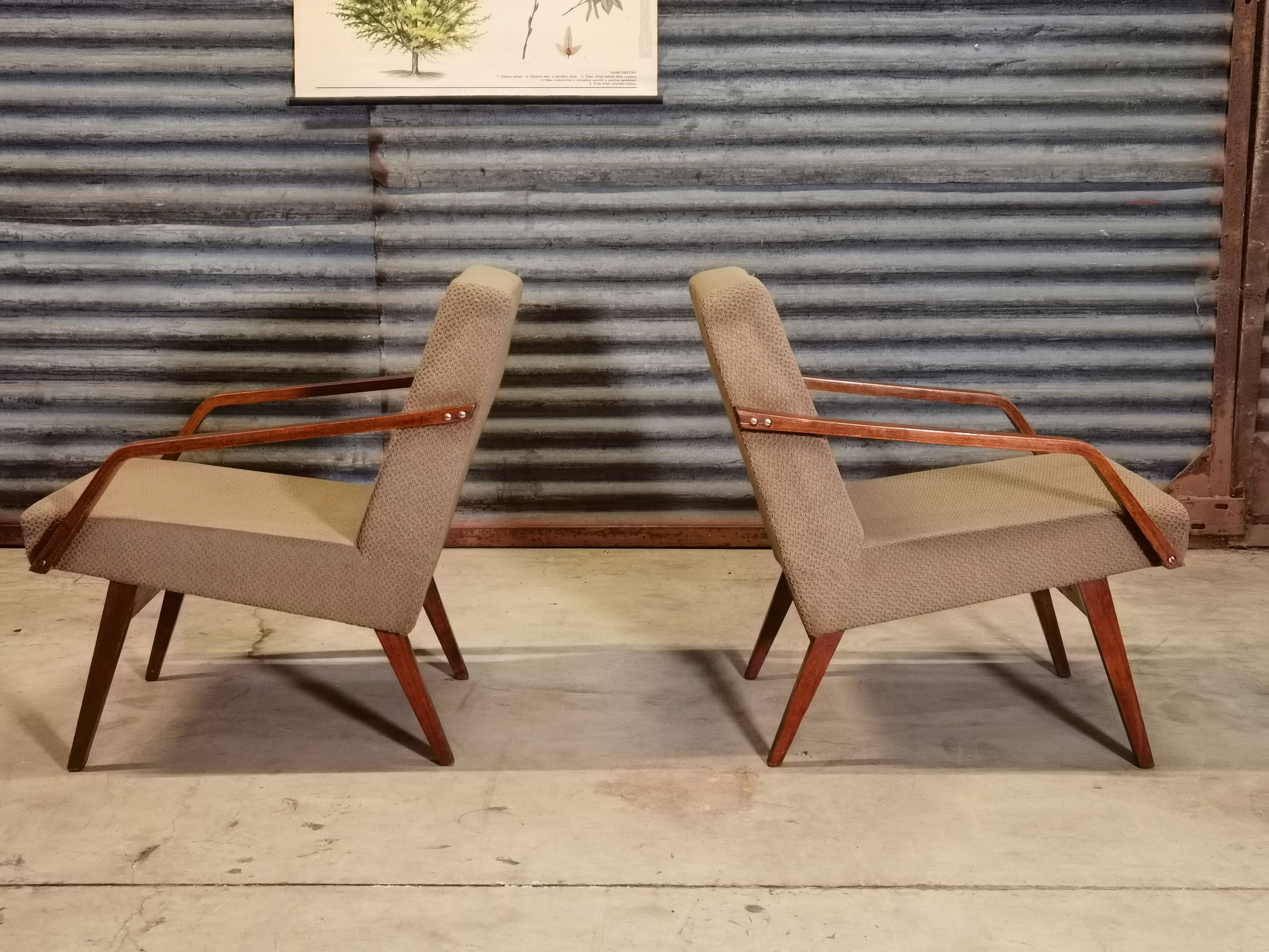 Pair of armchairs Mier Topolcany 1960