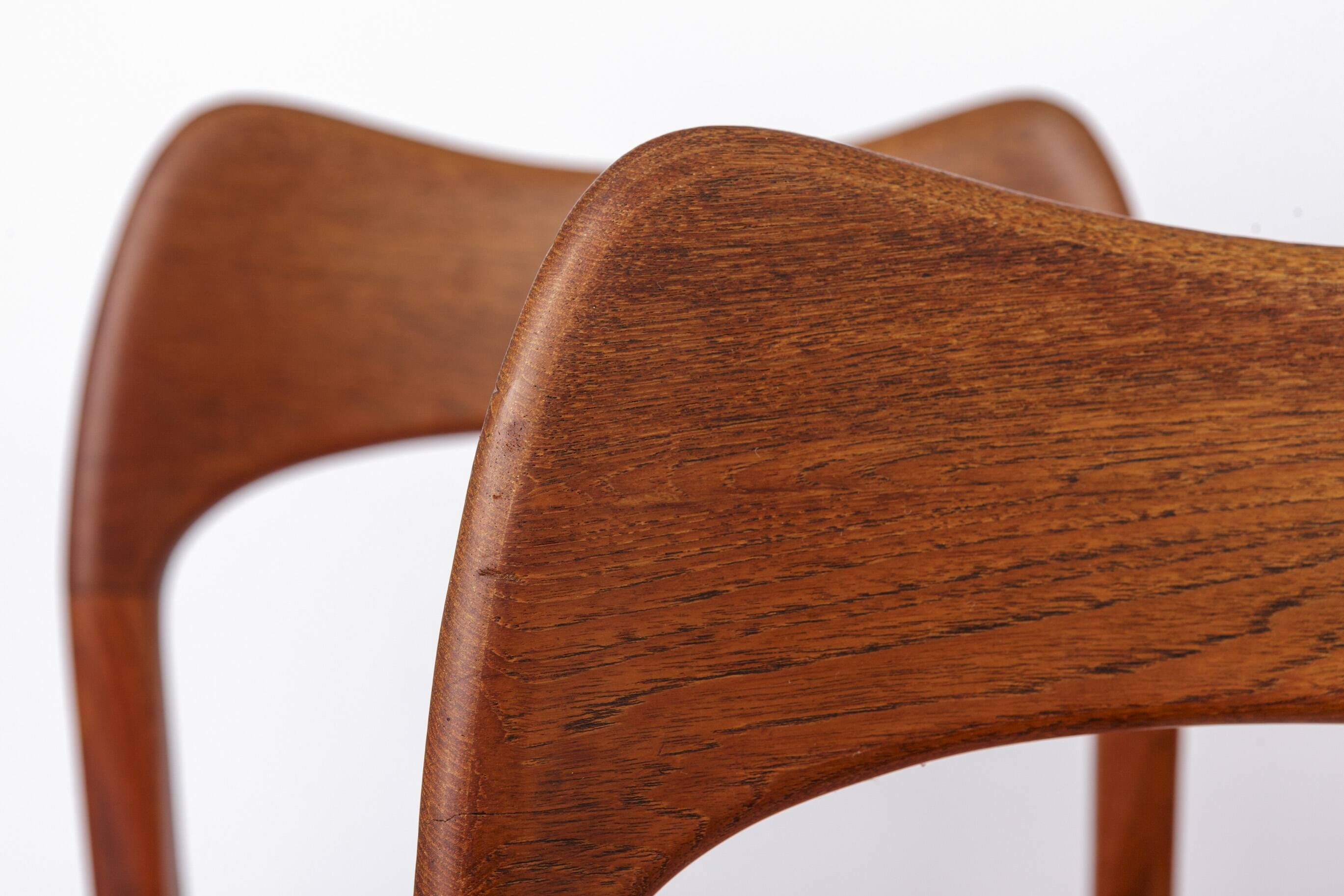 Set of 4 Arne Hovmand-Olsen Chairs for Mogens Kold 1950s Danish Mid Century