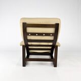 Scandinavian Leather and Oak and Birch Lounge Chair, 1960