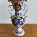 Patterned painted ceramic vase