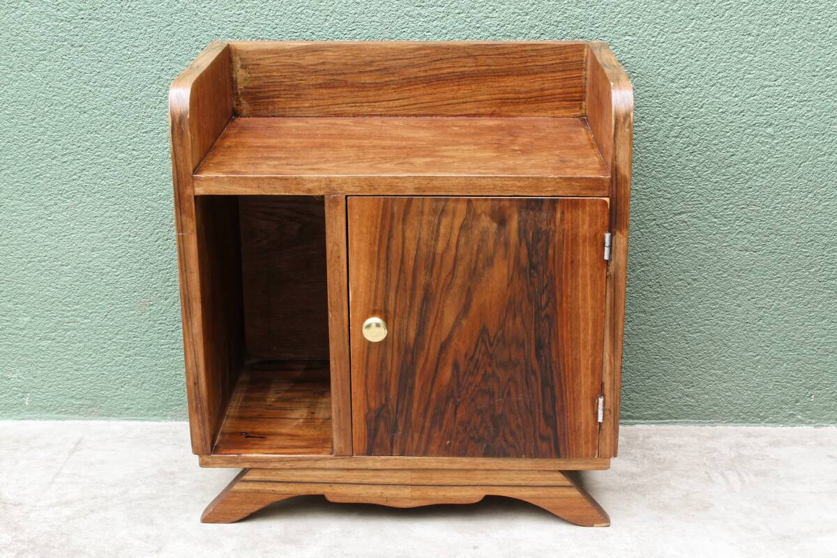 Bedside table, 1950s, walnut veneer.