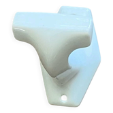 An antique white porcelain coat hook towel holder.