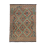 Tapis traditionnel oriental Kilim fait à la main laine beige géométrique Kilim- 60x89cm