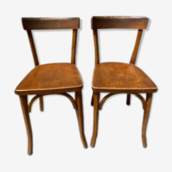 Paire de chaises de bistrot signées baumann