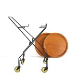 Trolley with loose round trays in the style of Jie Giantofte