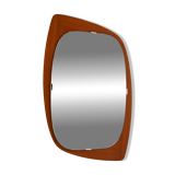 Miroir scandinave vintage en teck de forme libre des années 1960