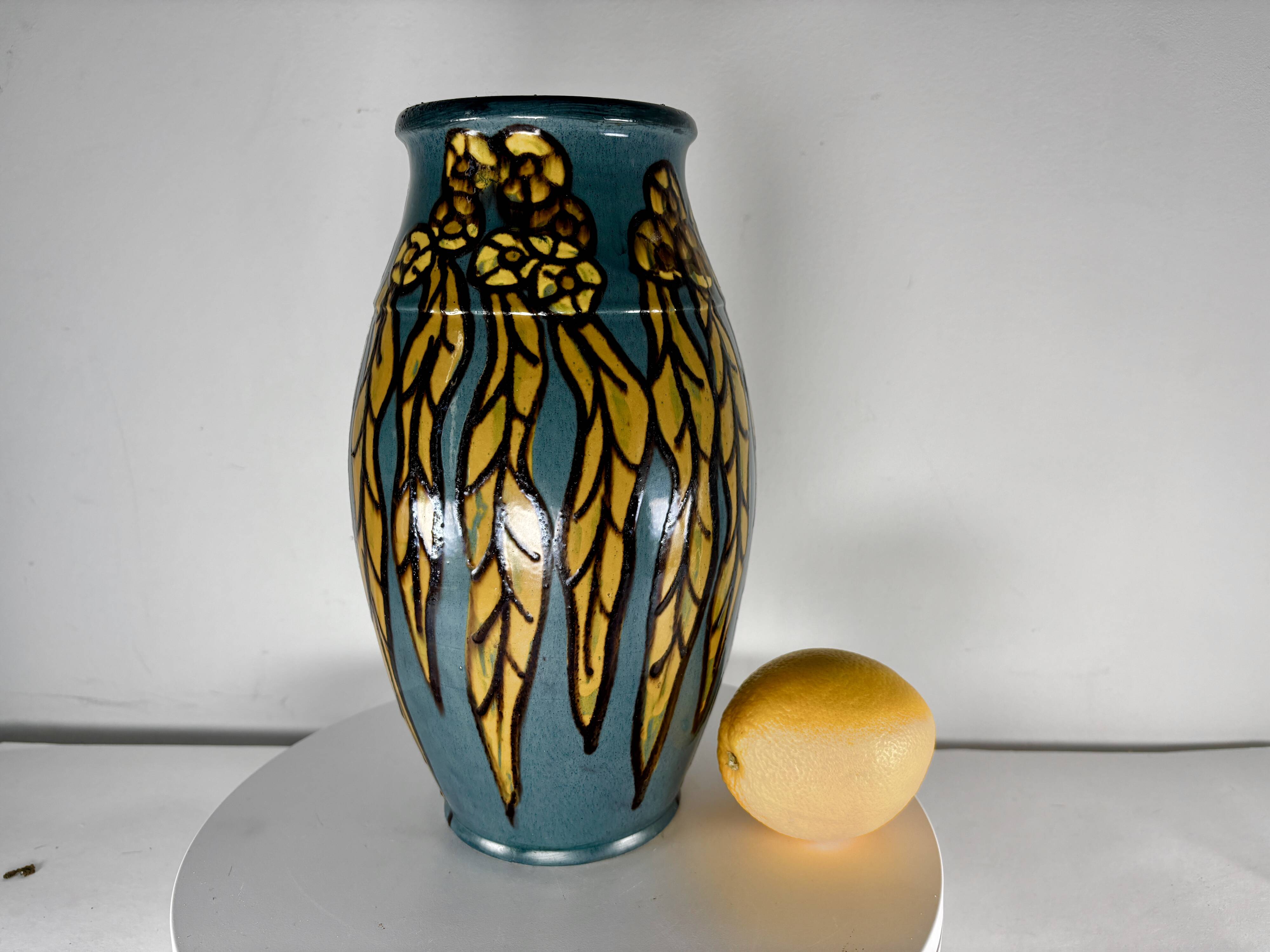 Art Deco ceramic vase, France, Emile Simonod, SISPA, 1930