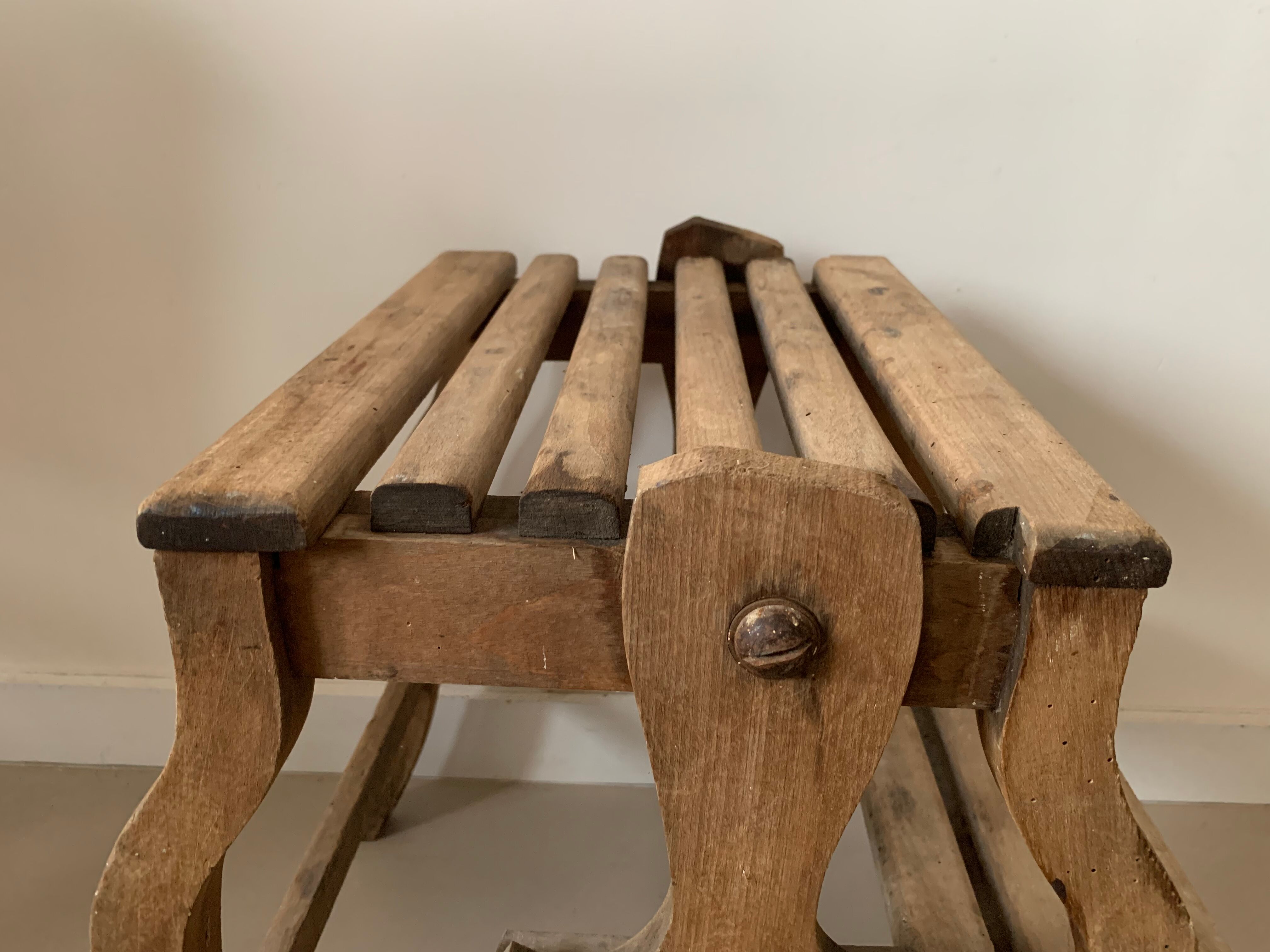 Old foot walk in solid wood