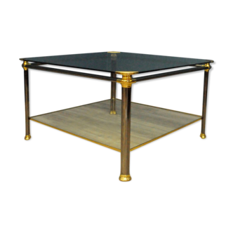 Glass coffee table and gilding Hollywood Regency