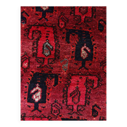 Vintage hand-knotted Boteh rug in natural wool from Afghanistan, 1960s.