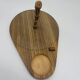 Vintage service tray wood, glass and bamboo – 1960s