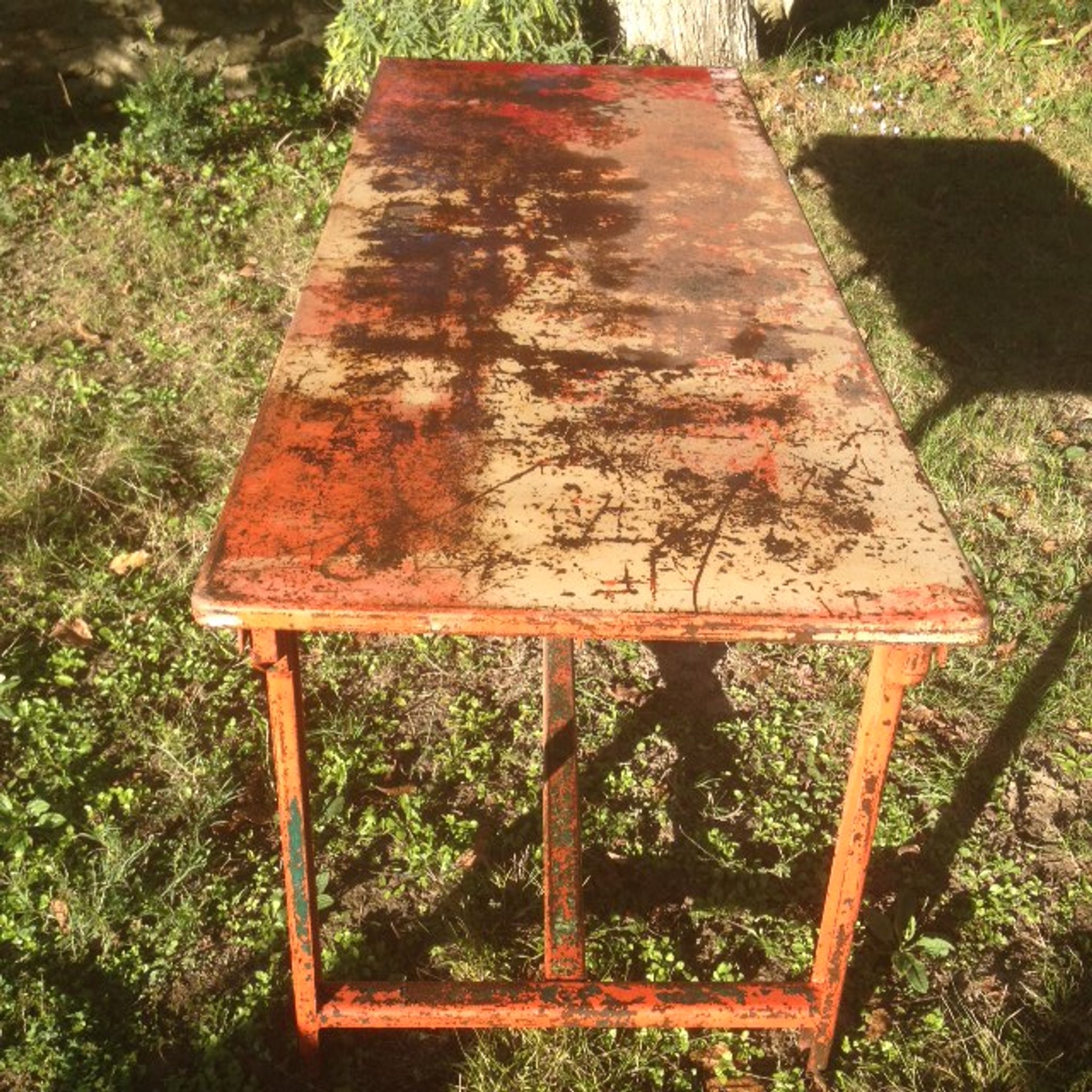 Industrial folding table steel of the army of the 1950s