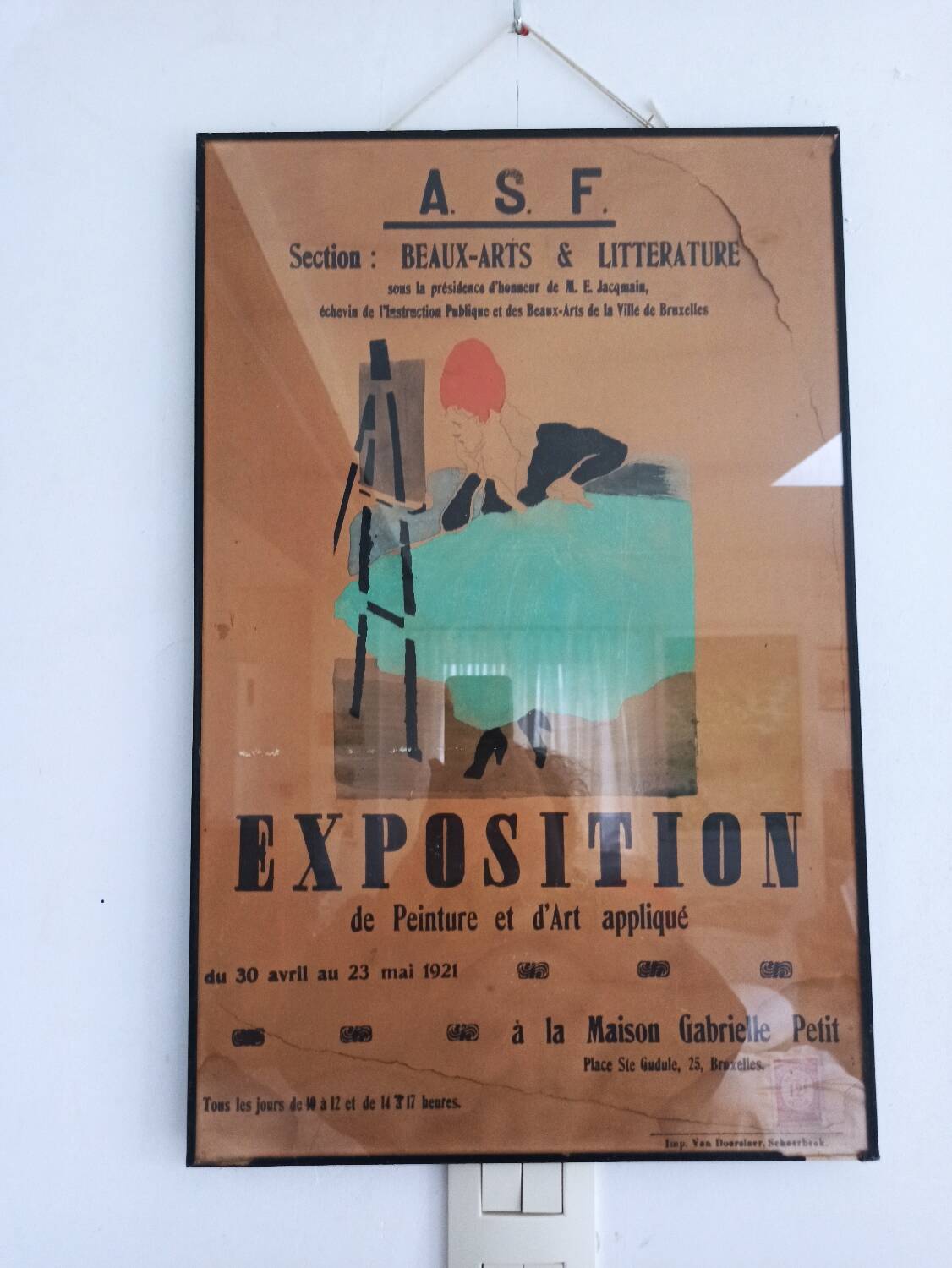 Poster for the 1921 Applied Art Exhibition. Illustrated by E. Jacqmain