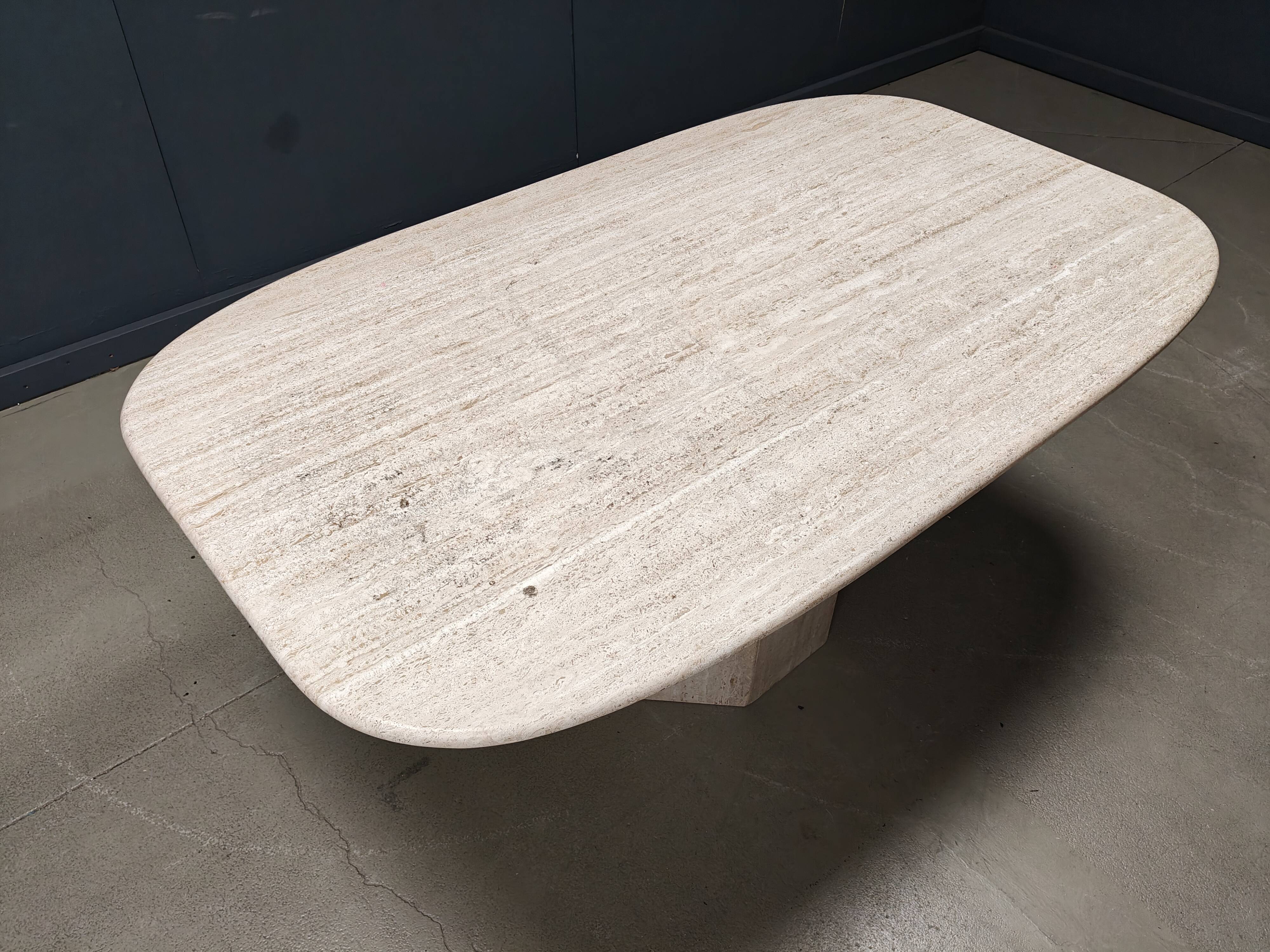 Vintage travertine dining table, 1970s