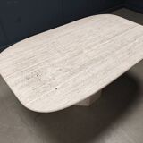 Vintage travertine dining table, 1970s