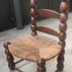 Rustic chair turned wood / design 20 th century