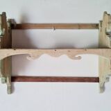 Antique wall shelf in raw wood