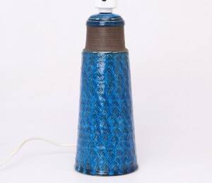 Nils Kähler blue earthenware table lamp, 1960s