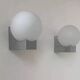Pair of wall lights in brushed metal and opaline glass, France 1970