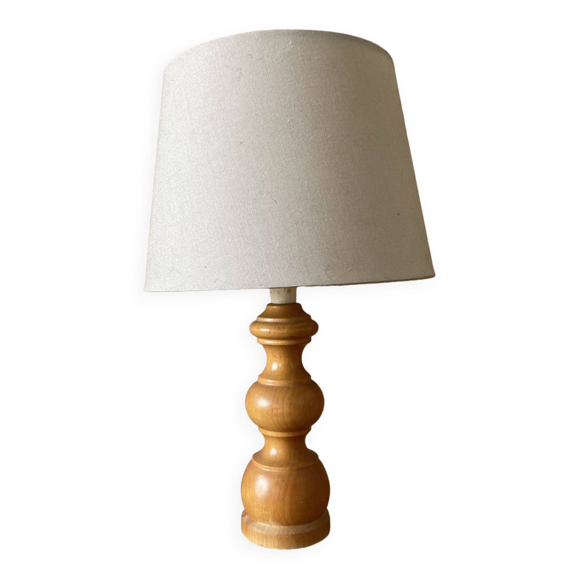Lampe à poser en bois tourné