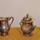 Art Deco tea and coffee service in silver-plated metal and Bakelite from the 1930s/40s.