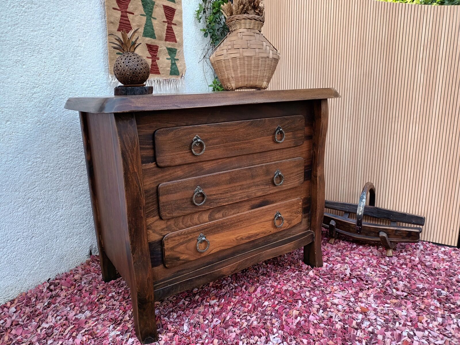 Brutalist elm chest of drawers