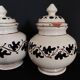 Pair of covered earthenware pots Italy Castelli 18th century