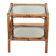 Bedside table or coffee table in bamboo and smoked glass, double top, 70s
