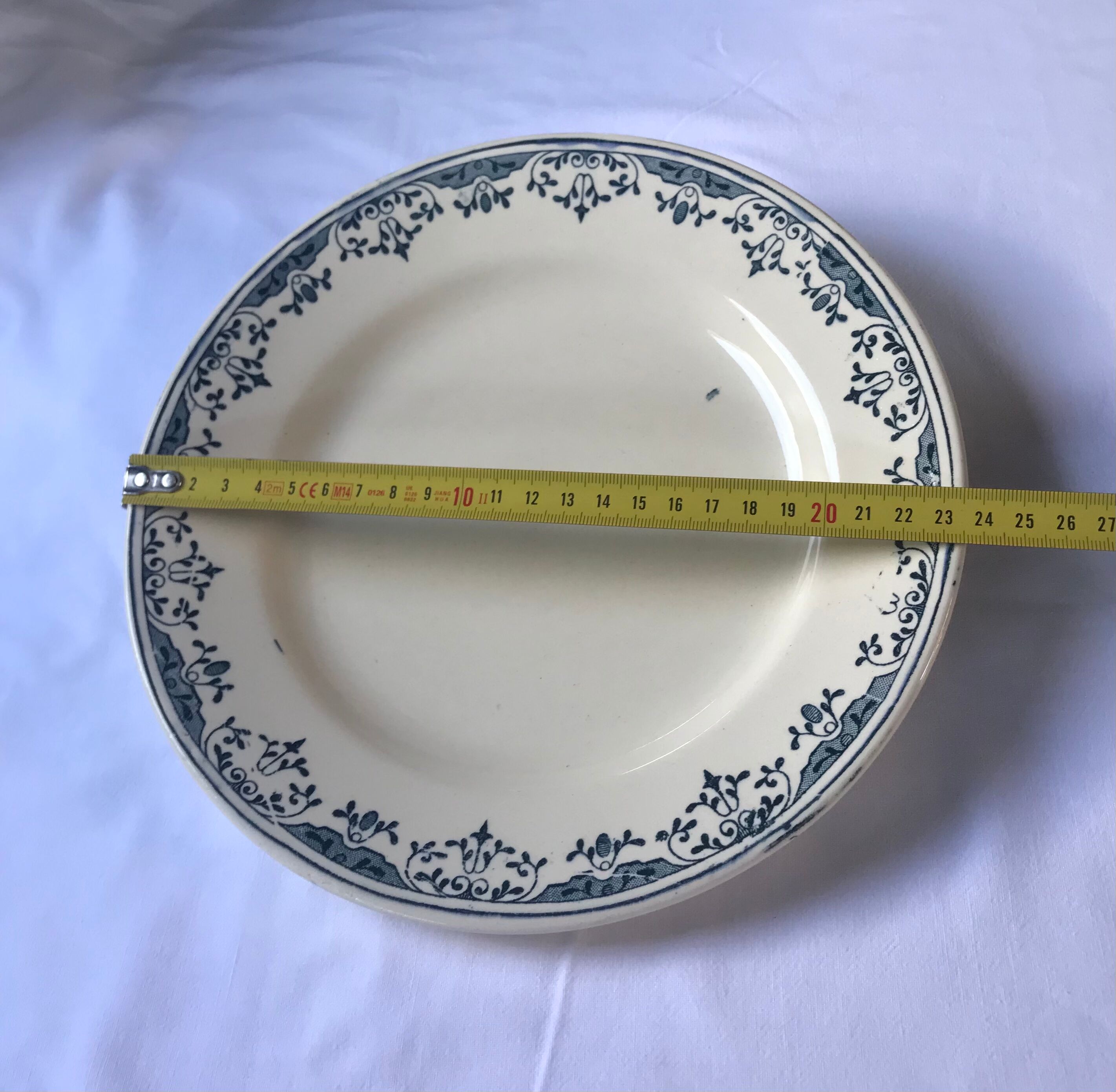 Flat plate of the longchamp earthenware factory, doria model,  iron land