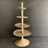 Large handmade sheet metal tiered display stand, 19th century