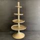 Large handmade sheet metal tiered display stand, 19th century